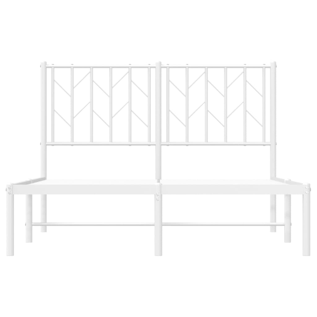 vidaXL Metal Bed Frame without Mattress with Headboard White 120x200cm