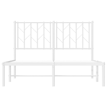 vidaXL Metal Bed Frame without Mattress with Headboard White 120x200cm