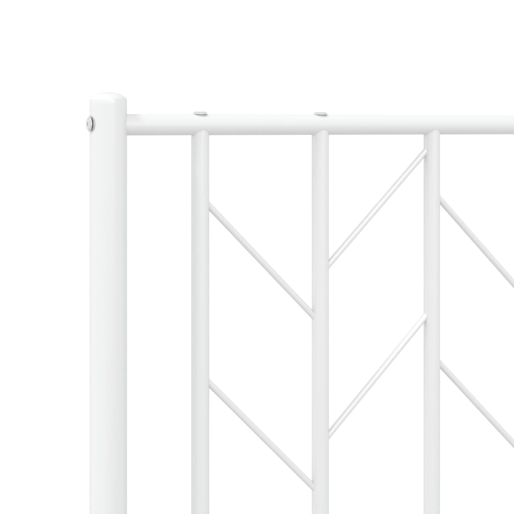 vidaXL Metal Bed Frame without Mattress with Headboard White 120x200cm