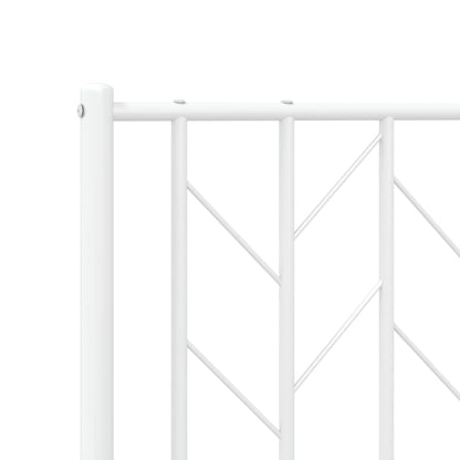 vidaXL Metal Bed Frame without Mattress with Headboard White 120x200cm