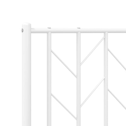 vidaXL Metal Bed Frame without Mattress with Headboard White 140x200cm