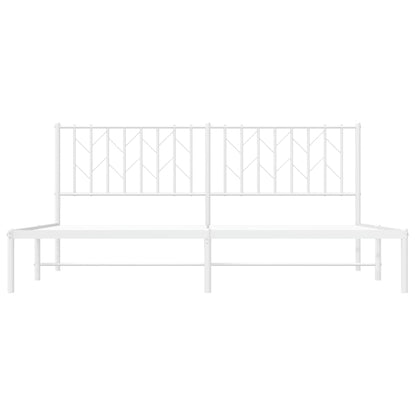 vidaXL Metal Bed Frame without Mattress with Headboard White 180x200cm