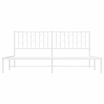 vidaXL Metal Bed Frame without Mattress with Headboard White 183x213cm
