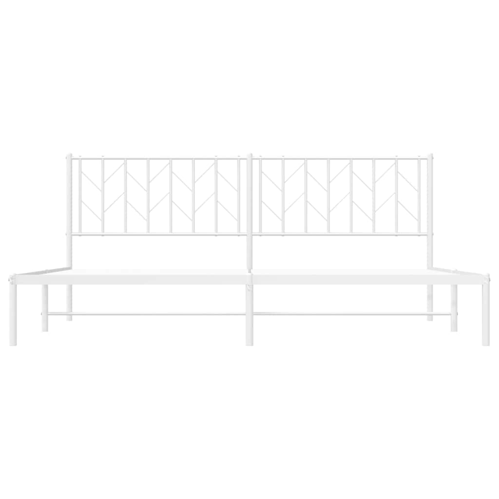 vidaXL Metal Bed Frame without Mattress with Headboard White 193x203cm