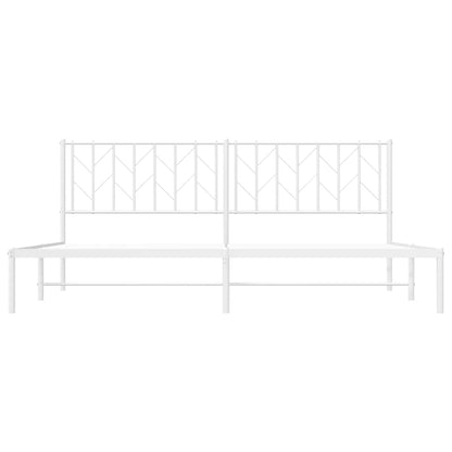 vidaXL Metal Bed Frame without Mattress with Headboard White 193x203cm