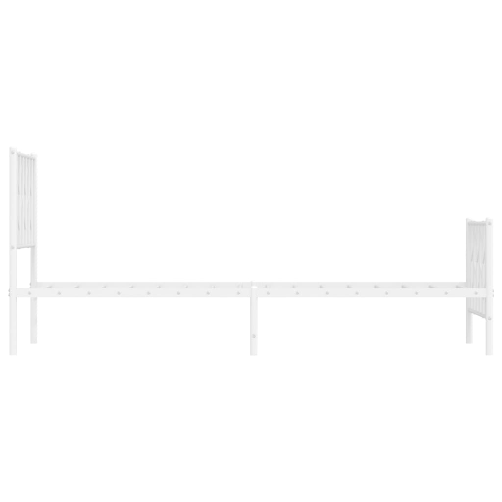 vidaXL Metal Bed Frame without Mattress with Footboard White 80x200cm