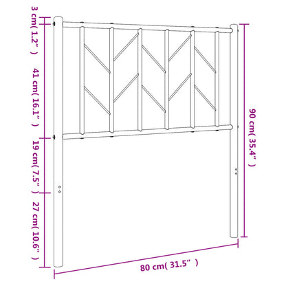 vidaXL Metal Replace Headboard White 75 cm