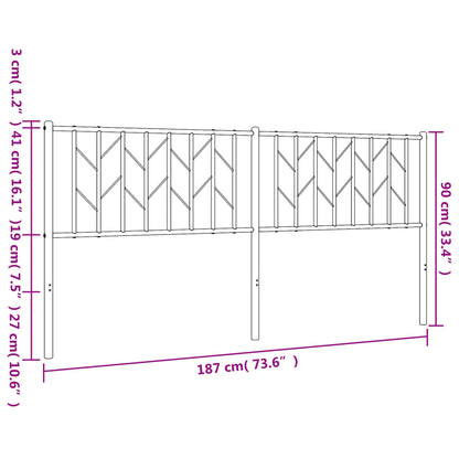 vidaXL Metal Replace Headboard White 180 cm