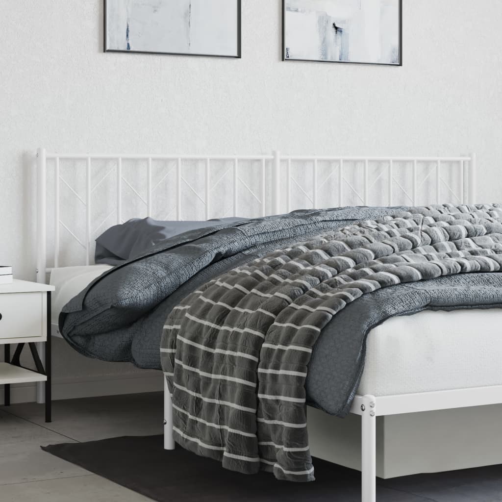 vidaXL Metal Replace Headboard White 193 cm