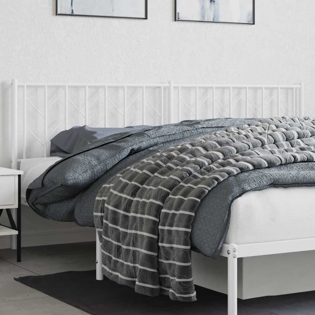 vidaXL Metal Replace Headboard White 193 cm
