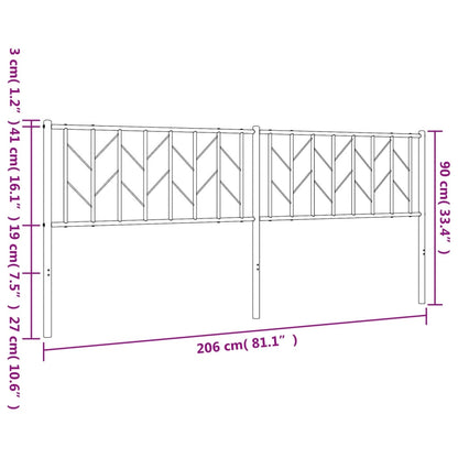 vidaXL Metal Replace Headboard White 200 cm