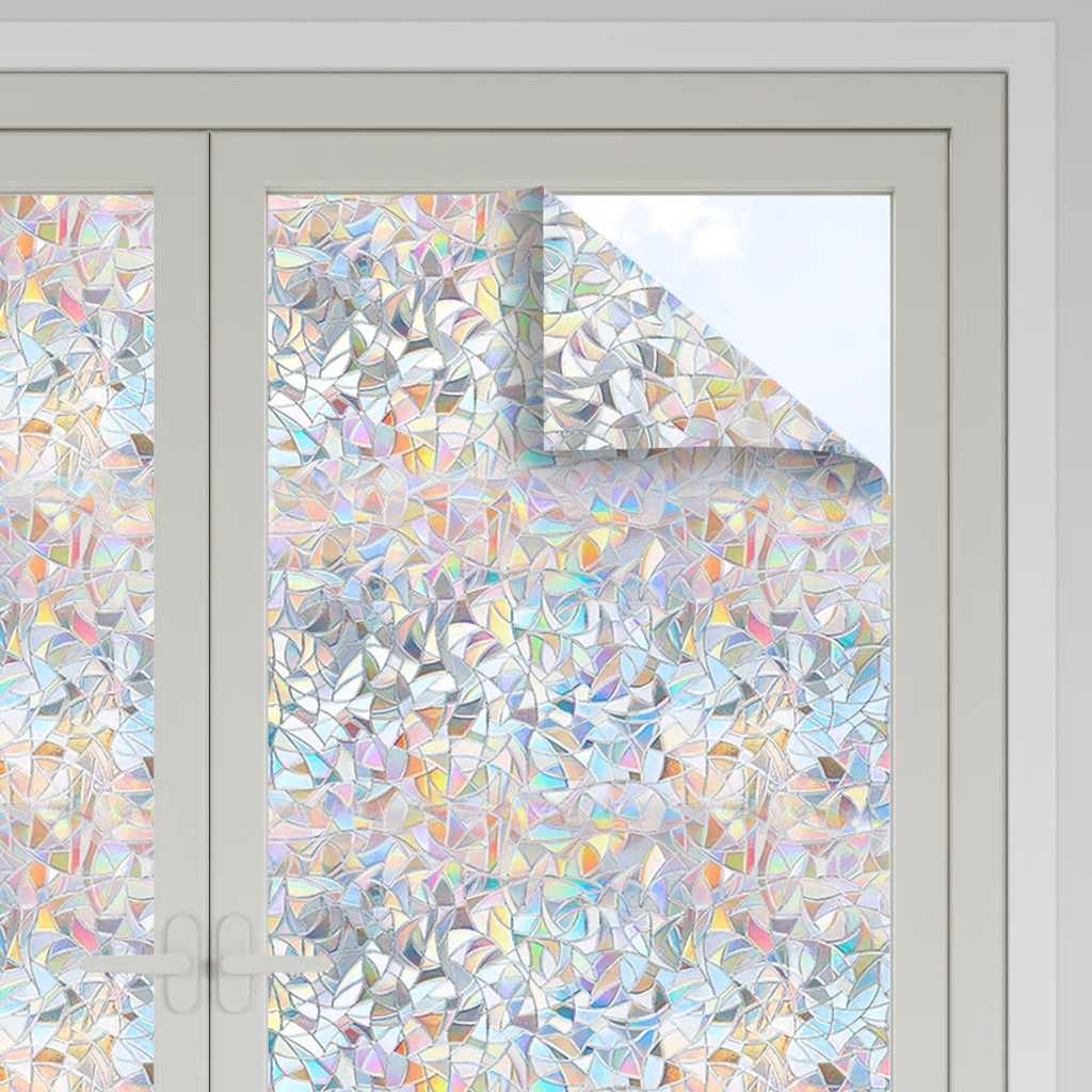vidaXL Window Films 5 pcs Frosted 3D Rainbow Pattern PVC