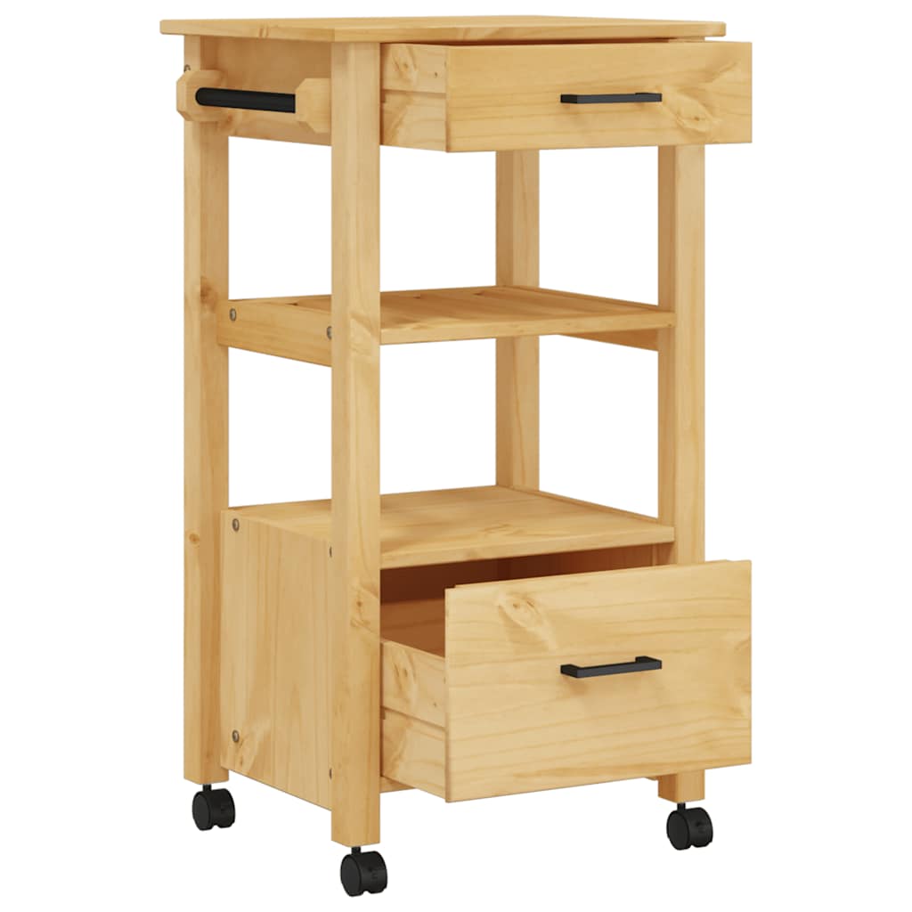 vidaXL Kitchen Trolley MONZA 48x40x88.5 cm Solid Wood Pine