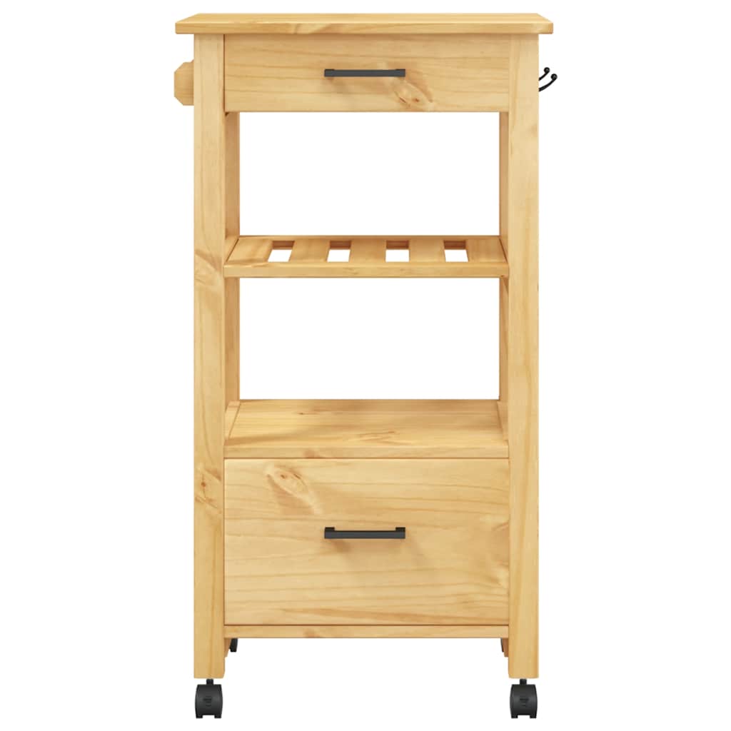 vidaXL Kitchen Trolley MONZA 48x40x88.5 cm Solid Wood Pine