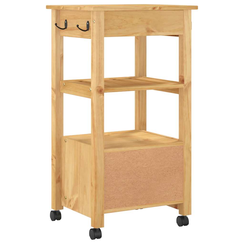vidaXL Kitchen Trolley MONZA 48x40x88.5 cm Solid Wood Pine