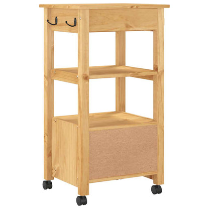 vidaXL Kitchen Trolley MONZA 48x40x88.5 cm Solid Wood Pine