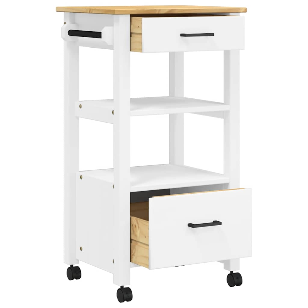 vidaXL Kitchen Trolley MONZA 48x40x88.5 cm Solid Wood Pine