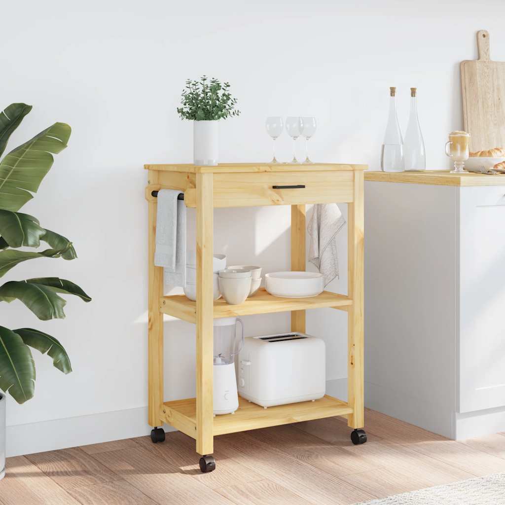 vidaXL Kitchen Trolley MONZA 60x40x88.5 cm Solid Wood Pine