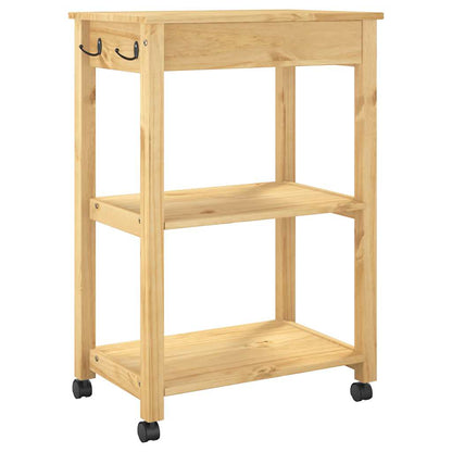 vidaXL Kitchen Trolley MONZA 60x40x88.5 cm Solid Wood Pine