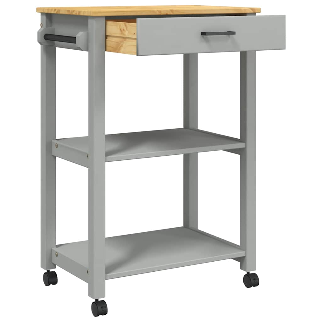 vidaXL Kitchen Trolley MONZA 60x40x88.5 cm Solid Wood Pine