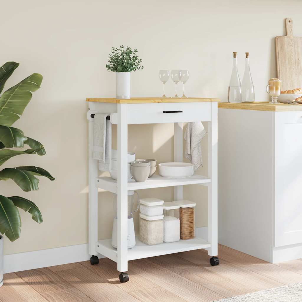 vidaXL Kitchen Trolley MONZA 60x40x88.5 cm Solid Wood Pine