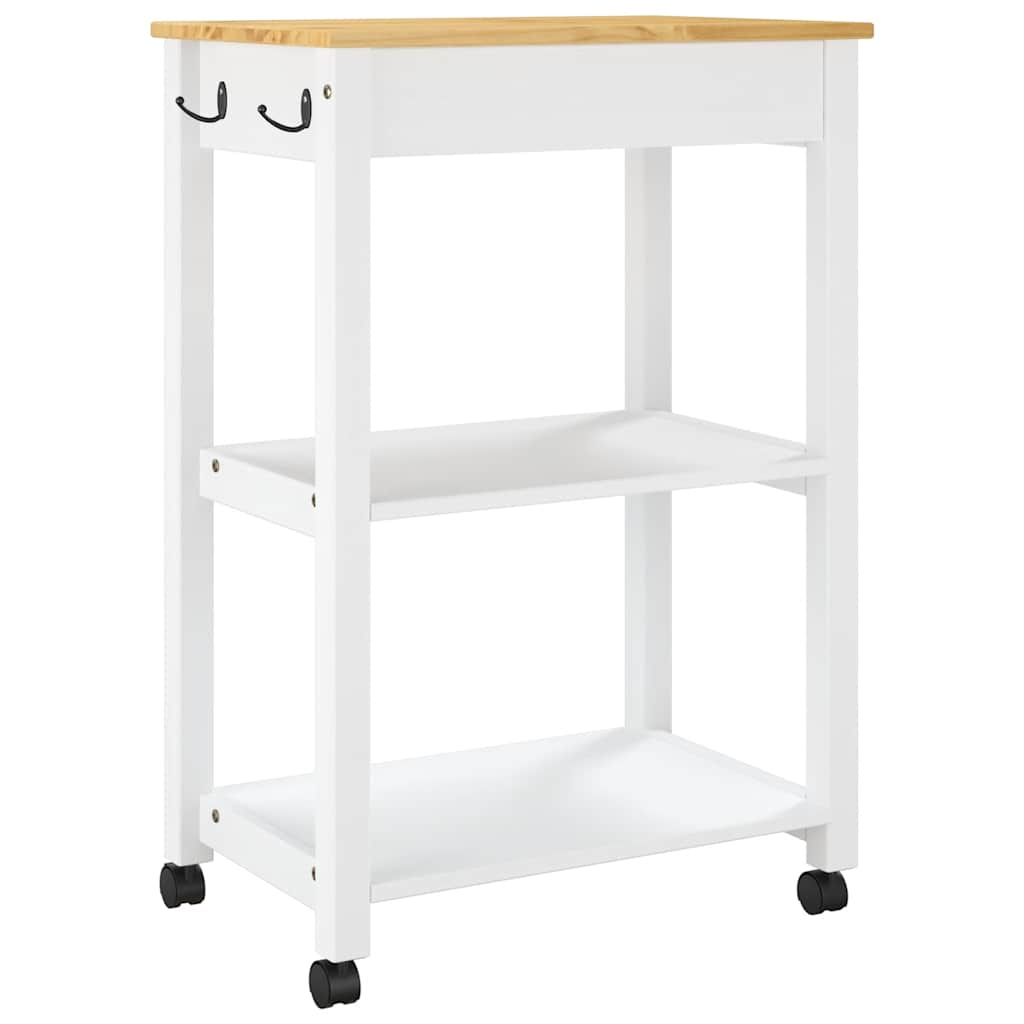 vidaXL Kitchen Trolley MONZA 60x40x88.5 cm Solid Wood Pine