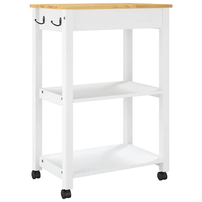 vidaXL Kitchen Trolley MONZA 60x40x88.5 cm Solid Wood Pine