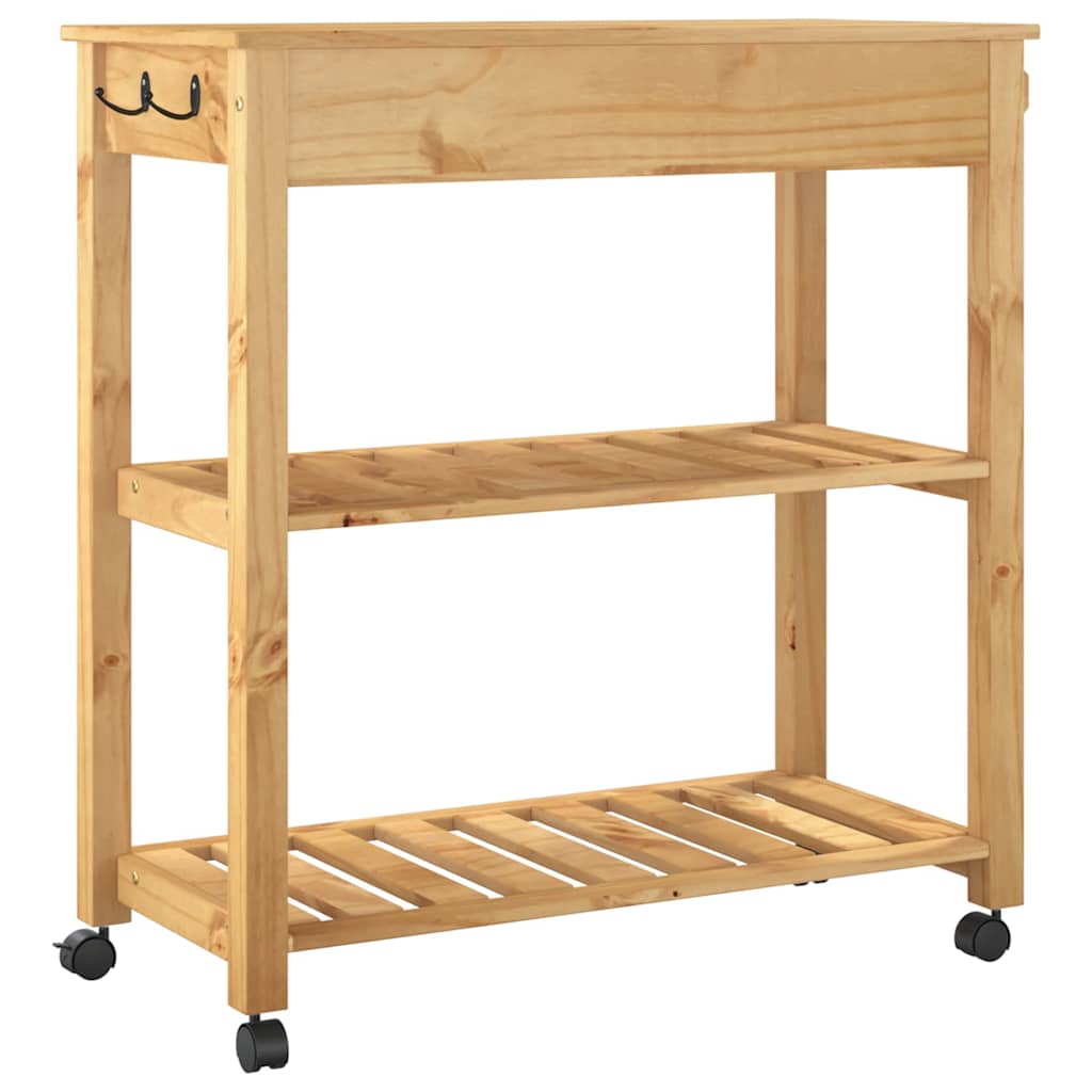 vidaXL Kitchen Trolley MONZA 84x40x88.5 cm Solid Wood Pine