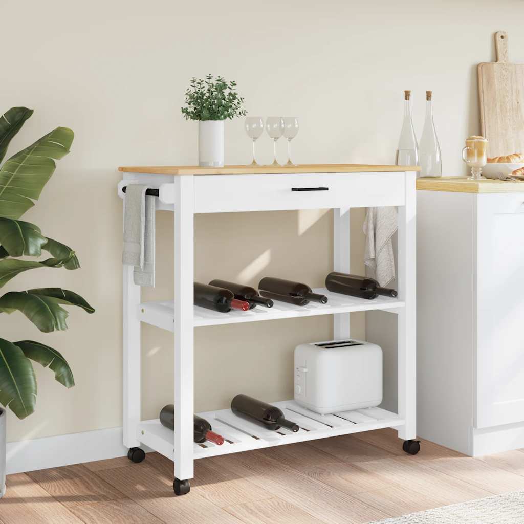 vidaXL Kitchen Trolley MONZA 84x40x88.5 cm Solid Wood Pine