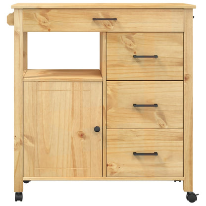 vidaXL Kitchen Trolley MONZA 84x40x88.5 cm Solid Wood Pine