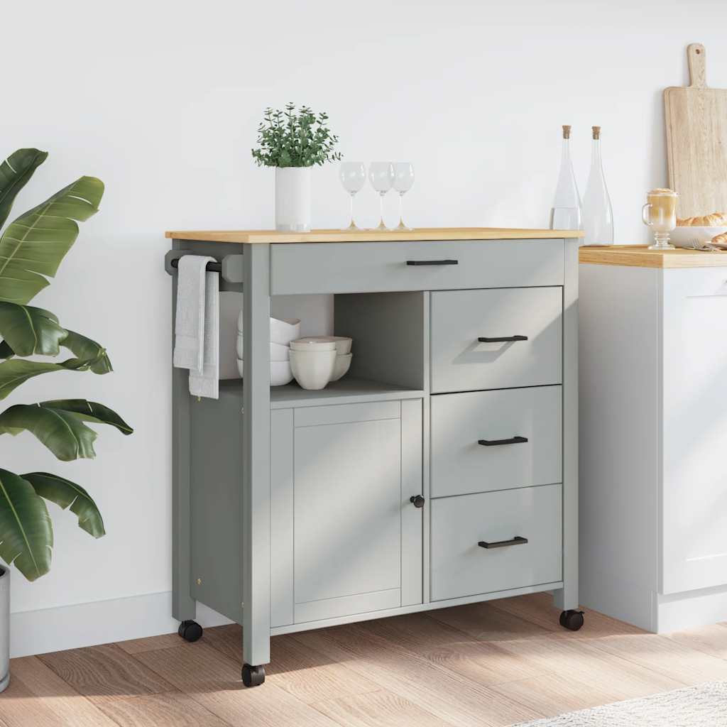 vidaXL Kitchen Trolley MONZA 84x40x88.5 cm Solid Wood Pine