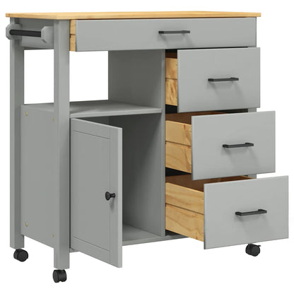 vidaXL Kitchen Trolley MONZA 84x40x88.5 cm Solid Wood Pine