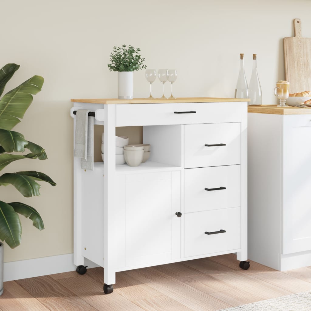 vidaXL Kitchen Trolley MONZA 84x40x88.5 cm Solid Wood Pine