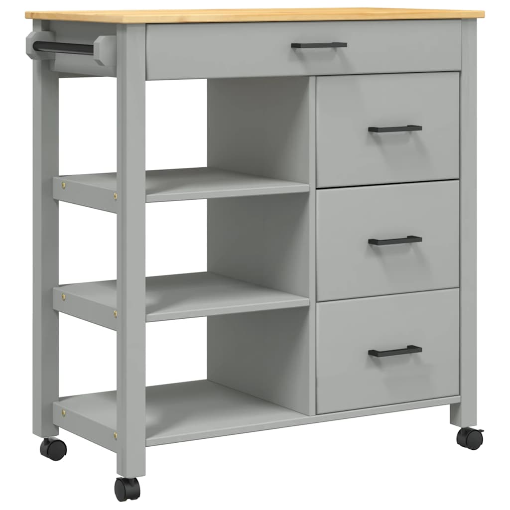 vidaXL Kitchen Trolley MONZA 84x40x88.5 cm Solid Wood Pine