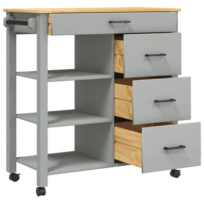 vidaXL Kitchen Trolley MONZA 84x40x88.5 cm Solid Wood Pine