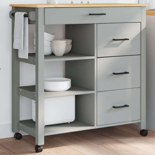 vidaXL Kitchen Trolley MONZA 84x40x88.5 cm Solid Wood Pine