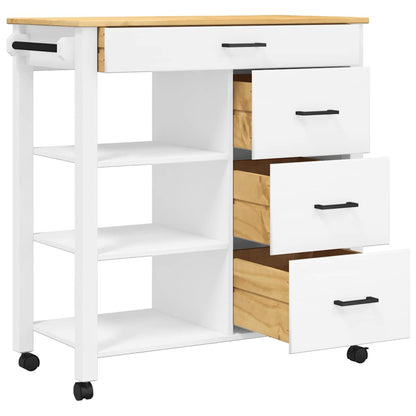 vidaXL Kitchen Trolley MONZA 84x40x88.5 cm Solid Wood Pine