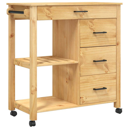 vidaXL Kitchen Trolley MONZA 84x40x88.5 cm Solid Wood Pine