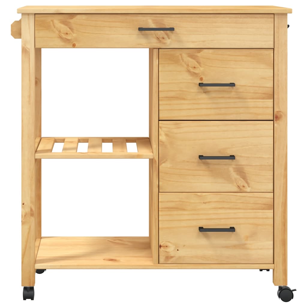 vidaXL Kitchen Trolley MONZA 84x40x88.5 cm Solid Wood Pine