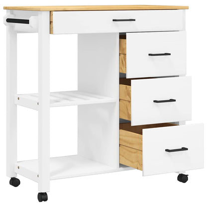 vidaXL Kitchen Trolley MONZA 84x40x88.5 cm Solid Wood Pine