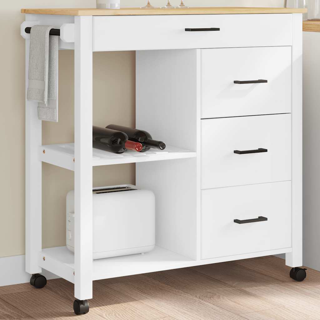 vidaXL Kitchen Trolley MONZA 84x40x88.5 cm Solid Wood Pine