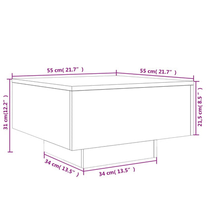 vidaXL Coffee Table White 55x55x31 cm Engineered Wood