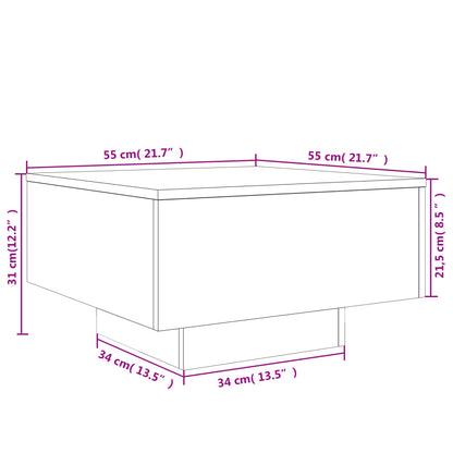 vidaXL Coffee Table Grey Sonoma 55x55x31 cm Engineered Wood