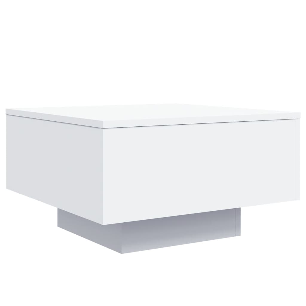 vidaXL Coffee Table with LED Lights White 55x55x31 cm