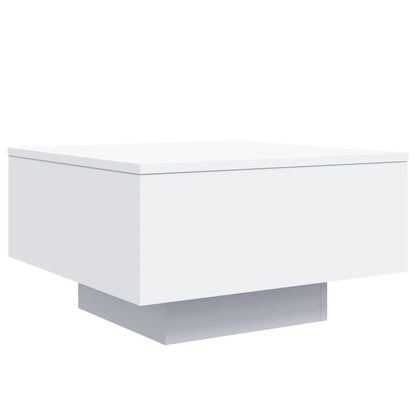 vidaXL Coffee Table with LED Lights White 55x55x31 cm