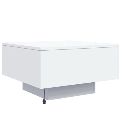 vidaXL Coffee Table with LED Lights White 55x55x31 cm