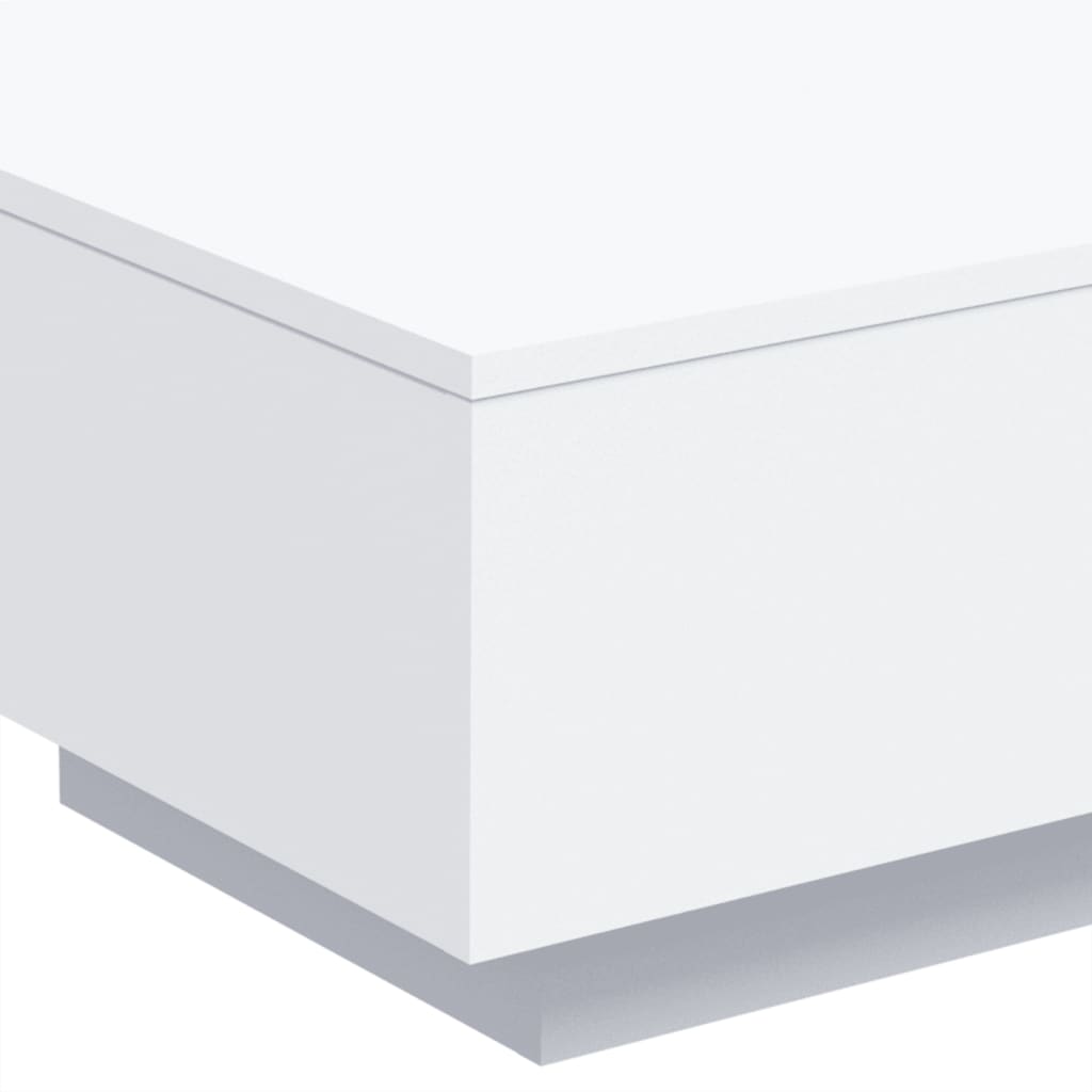 vidaXL Coffee Table with LED Lights White 55x55x31 cm