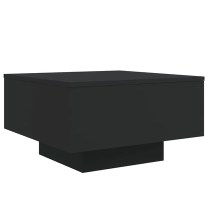 vidaXL Coffee Table with LED Lights Black 55x55x31 cm