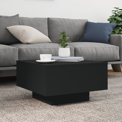 vidaXL Coffee Table with LED Lights Black 55x55x31 cm