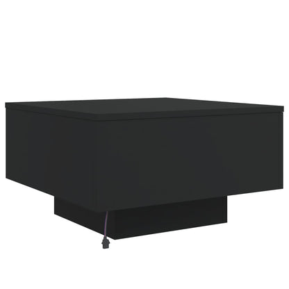 vidaXL Coffee Table with LED Lights Black 55x55x31 cm